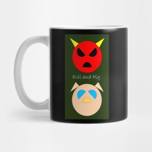 Geometric simple design Evil and Pig Mug